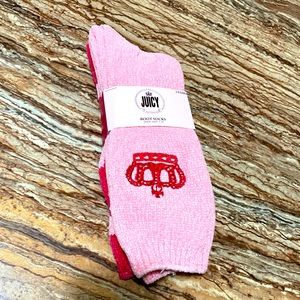 JUICY COUTURE | Soft PINK Cozy Time Lounge Knitted Crew Socks